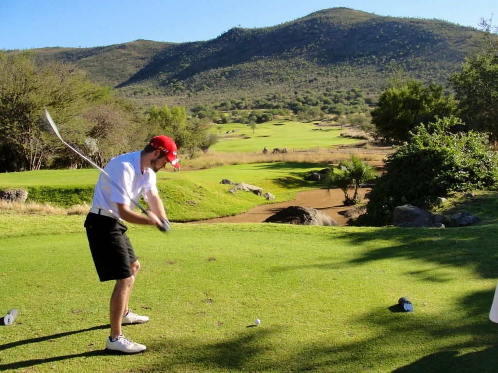 Ryan Hendry on the 1st at the Lost City Golf Course
